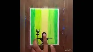 Drawing with Oil pistol￼ 😊 Happy sawan☺️￼