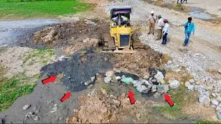 Update Project! Landfill Delete Canal Garbage Using!New Road Construction With Dozer D31P &Truck 5t