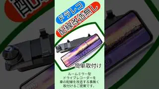 ドライブレコーダーを車の配線改造無しで取付ける方法です。ルームミラー型のバックモニターとして簡単に取り付ける提案です。