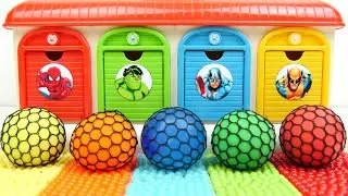 Oddly Satisfying Video l How I Made DIY Garage ASMR From 6 Color Slime Bals in Rainbow Way Bead ASMR