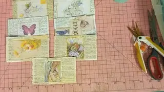 Collaging index cards - junk journals.