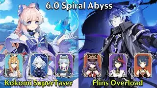 C0 Kokomi SuperTaser & C0 Flins Overload - Genshin Impact 6.0 Spiral Abyss Full Clear