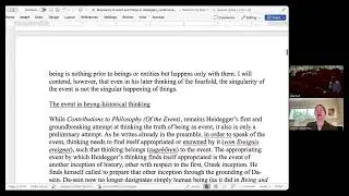 Daniela Vallega-Neu: The Singularity of the Event and the Singularity of Things (Later Heidegger)