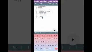 Entered number print table programming in c language #shorts