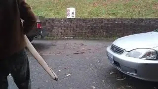 Shooting the fire harden recurved maple bow