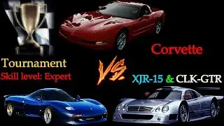Need For Speed III: Hot Pursuit (PlayStation) - Tournament (Expert), Corvette vs. XJR-15 & CLK-GTR