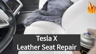 Tesla X LEATHER Seat Repair and SPRAY painting - How to freshen up a worn out seat