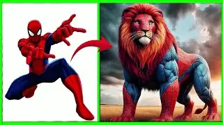 Avengers but lion 🦁 Marvel and DC All characters #avengers #marvel #spiderman #superhero