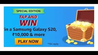#QuizTimeWin Amazon Tap And Spin  Win Quiz Answers Today | Win Samsung Galaxy S20 | 17 May 2020