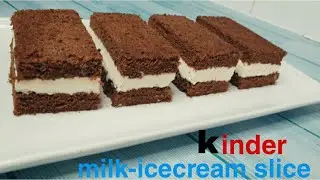 Kinder Milk icecream Slice | Kinder Slice , icecream Cake