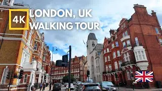 London 27-min 4K Walking Tour 🇬🇧 Knightsbridge & South Kensington in Autumn