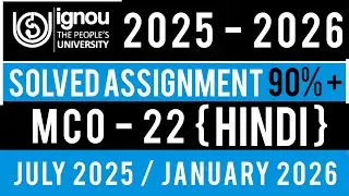 MCO 22 SOLVED ASSIGNMENT 2025-26 | MCO 22 SOLVED ASSIGNMENT 2025-26 IN HINDI | MCO 22