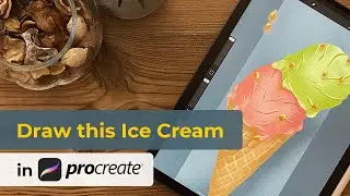 Drawing Ice Cream🍦illustration on iPad Pro and Procreate tutorial