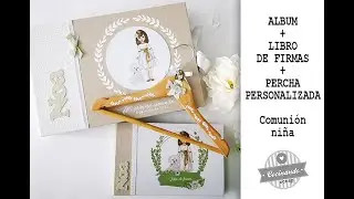 ALBUM MAS LIBRO DE FIRMAS MAS DETALLE PERSONALIZADO comunión niña