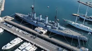 Georgios Averof - The Armored Cruiser - Aerial Drone Footage in 4K of the Battleship Averof