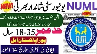 Numl University jobs 2024 | Jobs in pakistan 2024 | Latest jobs 2024