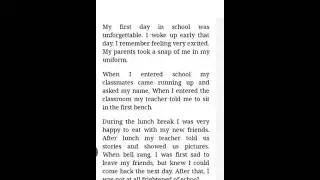 essay on my first day in school| short essay| essay in english|