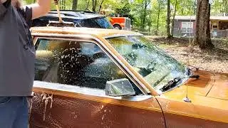 thunderbird gets it 1st wash in 30 years!!! 302 foxbody Tbird @SuperEasySuperFast #nonamenationals