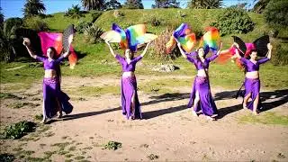 Bellydance Danza árabe Fusion Fan veil 