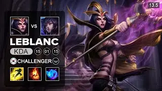 LeBlanc vs Ahri Mid - KR Challenger - Patch 13.5 Season 13