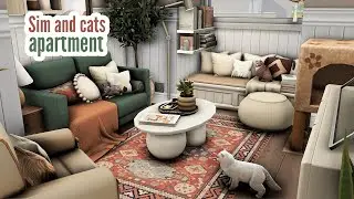 sim & cats apartment \\ The Sims 4 CC speed build