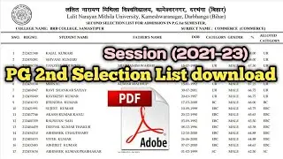 Lnmu pg revised 2nd merit list download 2022