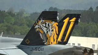 F/A-18C Hornet J-5011 with a new painted Tiger Tail