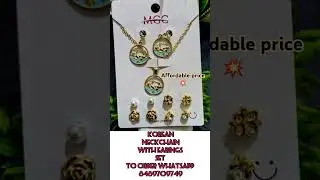 Korean Neckchain with earings 🌸comment to know the price details #koreanaccessories #accesories