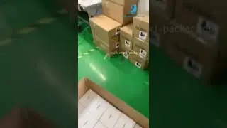 Speaker carton box L bar film wrapping heating shrinking sealing machine testing video