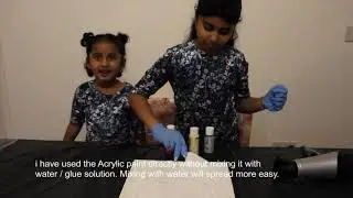 Acrylic Pour painting - by kids