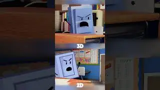 BFB 11 в 3D/2D против 3D: сравнение #bfdi #bfb #fananimation #bfdia #tpot