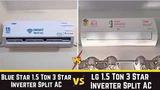 Blue Star 1.5 Ton Wi-Fi Smart Ac vs LG 1.5 ton 3 Star Inverter Split AC detail comparison 2025.