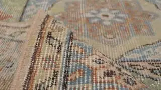 Vintage Distressed Rug, Polychromatic Medallion Patterns - Rug & Kilim -34728