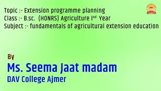 Extension programe planning