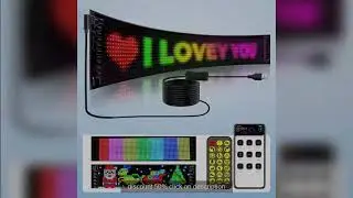 LED Matrix Pixel Panel, Scrolling Bright Advertising LED Signs, Flexible USB 5V LED Car Sign Bluetoo