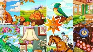 Relax Video of Coloring Drawings - Mix Daily Color of 01/24 extra long (31 pics)