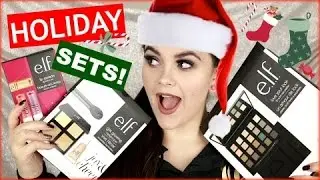 ELF HOLIDAY MAKEUP SETS! REVIEW & TUTORIAL! 2016