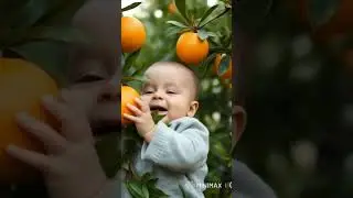🍊 A tiny hand, a bright orange, #InnocentSmile #TinyHandsBigLove #BabyShorts #YouTubeShorts