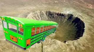 Top 50 Yellow School Bus Crashes &ndash; BeamNG Drive Bus Jumps & Crash Madness