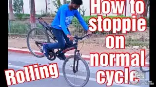 HOW TO DO  ROLLING STOPPIE ON CYCLE| in v-brake cycle | very easy tips and tricks | MTB STUNTS 2022