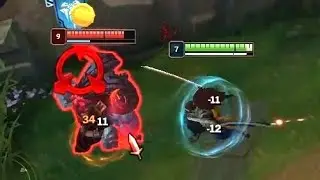 Yasuo dealing 34 damage to Ornn...