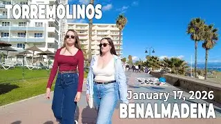 Benalmadena Torremolinos January 17, 2026 Walking Tour Malaga Costa del Sol Spain [4K]