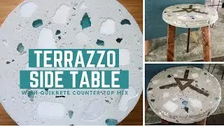 How to make a DIY Terrazzo Side Table using Quikrete Concrete Countertop Mix