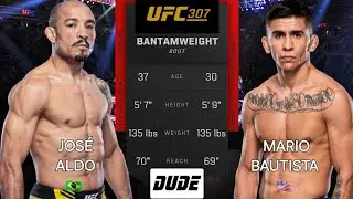 JOS&Eacute; ALDO vs MARIO BAUTISTA - UFC 307 - AI Prediction - Full Fight