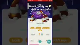 Should I purify my 98 shadow heatran #pokemon #pok&eacute;mon #pokemongo