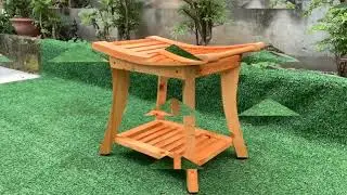 Effective And Practical Wood Reuse Project   DIY Wooden Shower Bench Brings Luxury And Utility