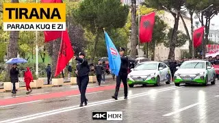 PARADA KUQ E ZI TIRANE, PAMJET ME TE BUKURA TE FESTES,  TIRANA CAPITAL OF ALBANIA【4K-HDR】