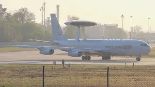 [4K] STUNNING SMOKEY EVENING TAKEOFF | NATO Boeing E3A Sentry at Geilenkirchen Air Base 2025