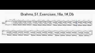 Brahms 51 Exercises 16a 1# Db T80　[ Improve in 1 minute]　1分で上達するブラームス「51の練習曲」【N16a_1#_Db_T80】