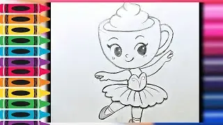 How to Draw Ballerina Cappuccina | Easy Shopkins Coloring Tutorial for Kids